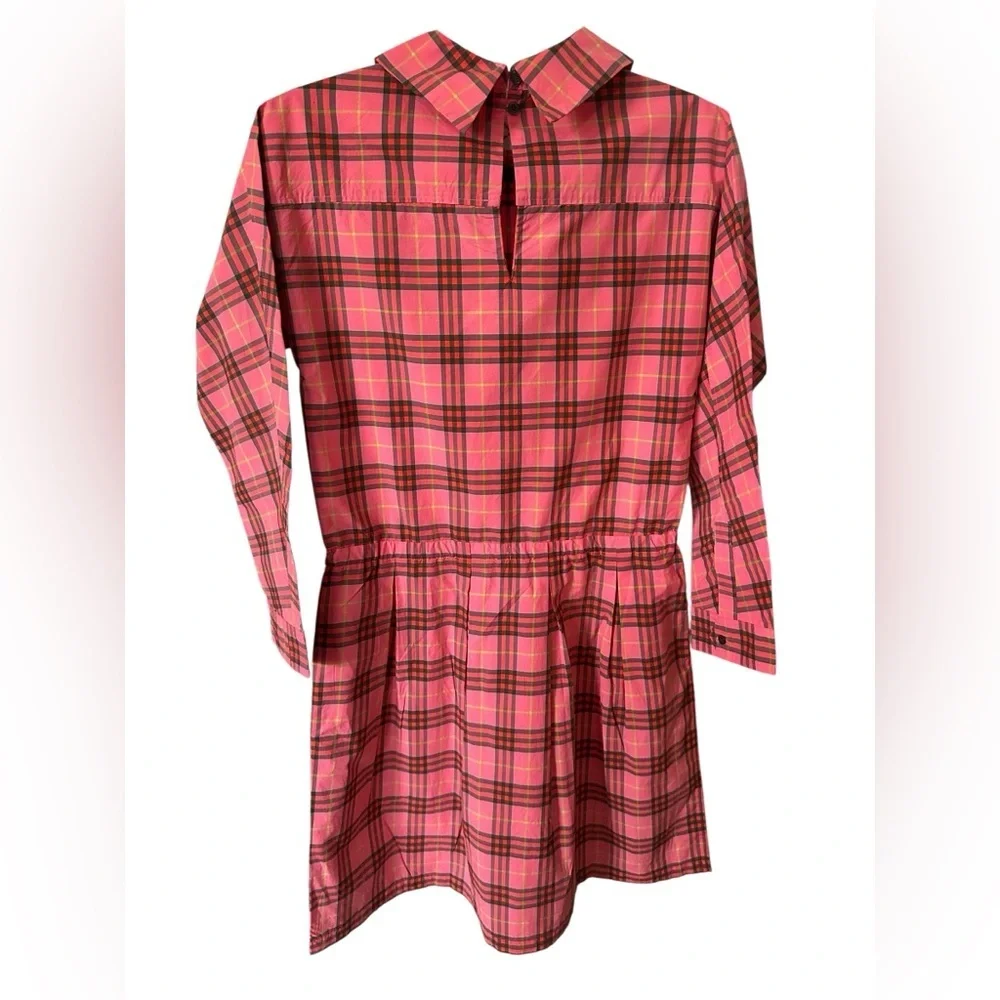 Burberry Pink Plaid Long Sleeve coral red kids Dress size 14y US